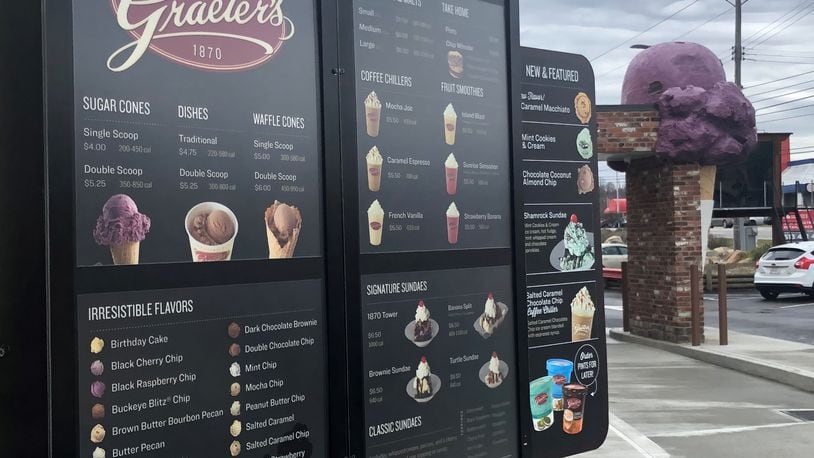The Graeter's Ice Cream drive-through at Jungle Jim's in Fairfield has opened and the inside is expected to open soon, according to officials. RICK McCRABB/STAFF