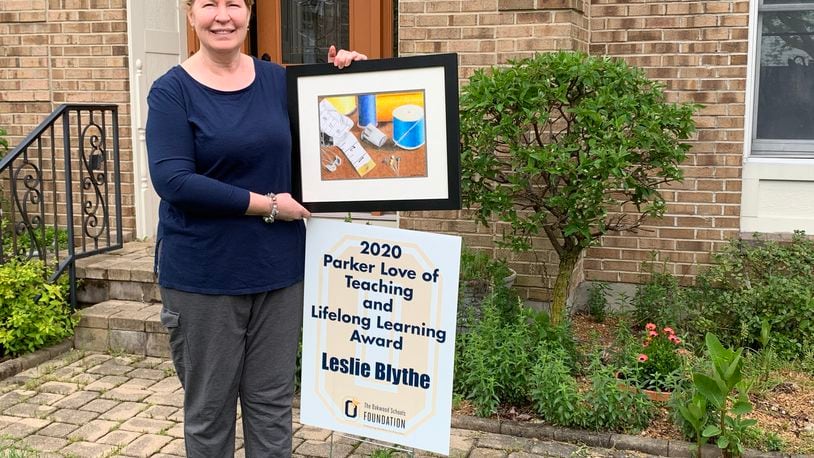 Leslie Blythe, a 30-year educator and Oakwood High School teacher, was chosen for the award as the recipient of this year’s Oakwood Schools Foundation Parker Love of Teaching and Lifelong Learning Award. CONTRIBUTED