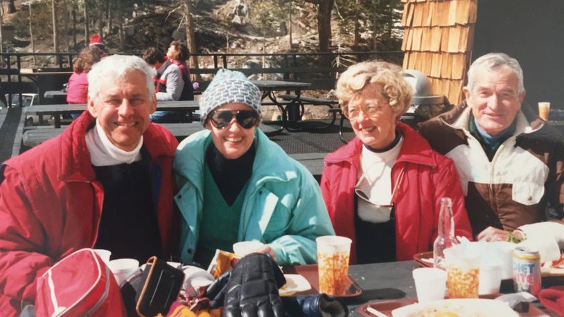 The Bombecks pictured with friends (from left) the late Tom Leist of Kettering; Erma Bombeck; Jeanne Leist of Kettering; Bill Bombeck. CONTRIBUTED
