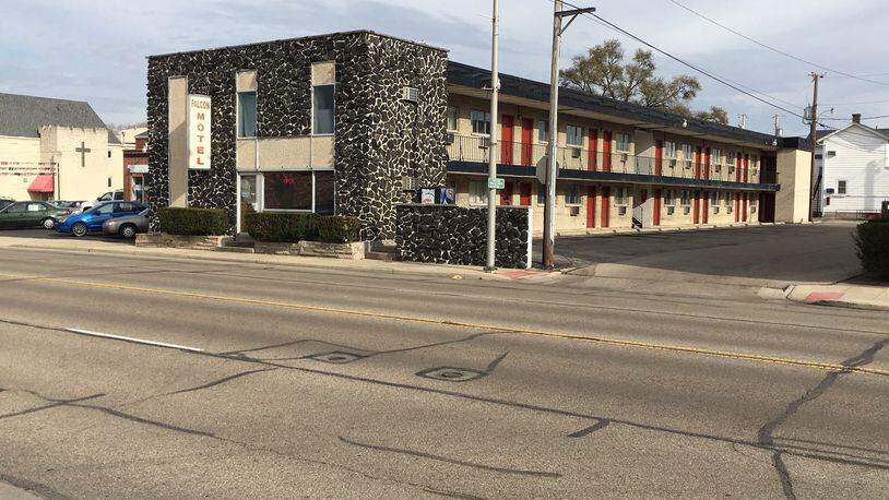 Fairborn officials are preparing to demolish two shuttered motels, including the Falcon Motel, 36 N. Broad St., seen here in a 2016 file photo. CHUCK HAMLIN / STAFF
