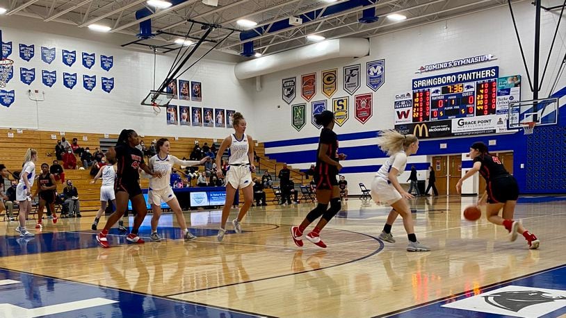 Wayne topped Springboro on Wednesday night in a Greater Western Ohio Conference girls basketball game at Springboro. Michael Cooper/CONTRIBUTED