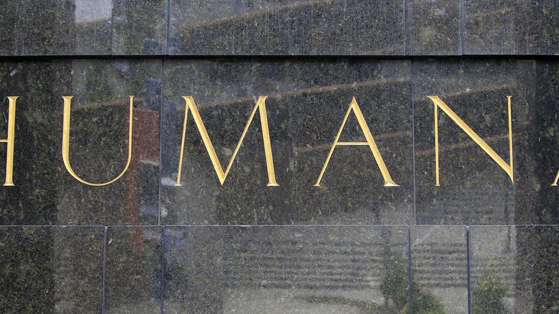 The entrance to the Humana building in Louisville, Ky. A proposed $34 billion merger between Humana and Aetna has been thwarted by a federal judge. AP Photo