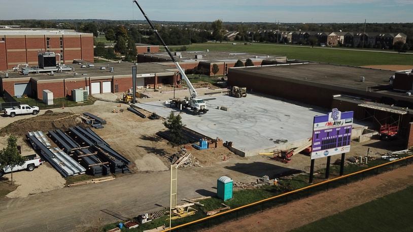 Dayton Christian School broke ground last year on its Warrior Center, its first gym. The school plans to unveil the $3.7 million facility on Wednesday. STAFF