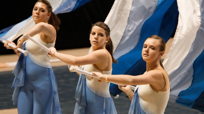 The Winterguard International (WGI) Color Guard World Championships began Thursday with schools from around the country competing locally. Ola High School, from McDonough, GA, took the floor at the Nutter Center in the preliminary rounds. The competition continues through April 14 and is also taking place at theUniversity of Dayton Arena and the Cintas Center at Xavier University.