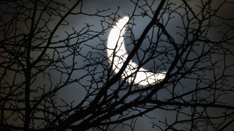 A rare partial solar eclipse is seen over Northampton, England in March 2015. A partial solar eclipse was visible on Friday, July 13th only in parts of the South Pacific.