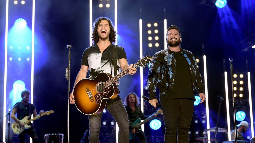 NASHVILLE, TENNESSEE - JUNE 07: (EDITORIAL USE ONLY) Dan Smyers and Shay Mooney of Dan + Shay perform on stage during day 2 for the 2019 CMA Music Festival on June 07, 2019 in Nashville, Tennessee. (Photo by Jason Kempin/Getty Images)