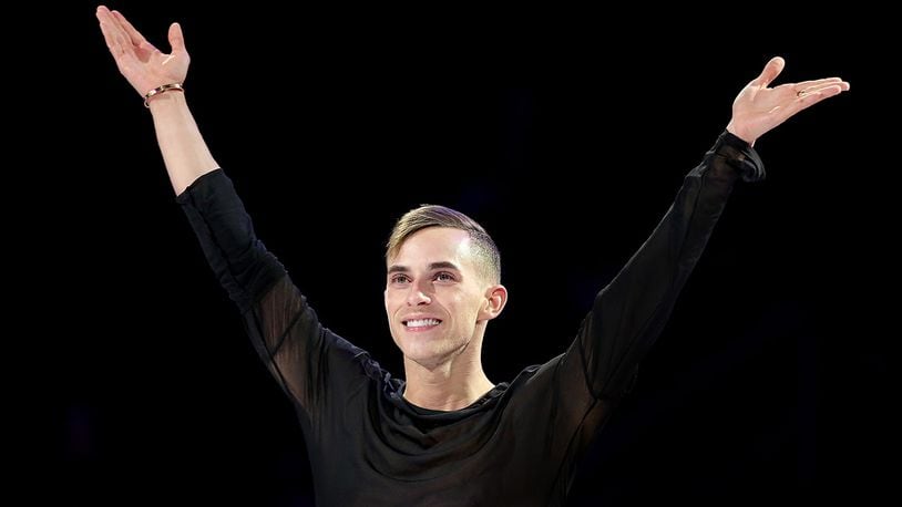 SAN JOSE, CA - JANUARY 07:  Adam Rippon skates in the Smucker's Skating Spectacular during the 2018 Prudential U.S. Figure Skating Championships at the SAP Center on January 7, 2018 in San Jose, California.  (Photo by Matthew Stockman/Getty Images)