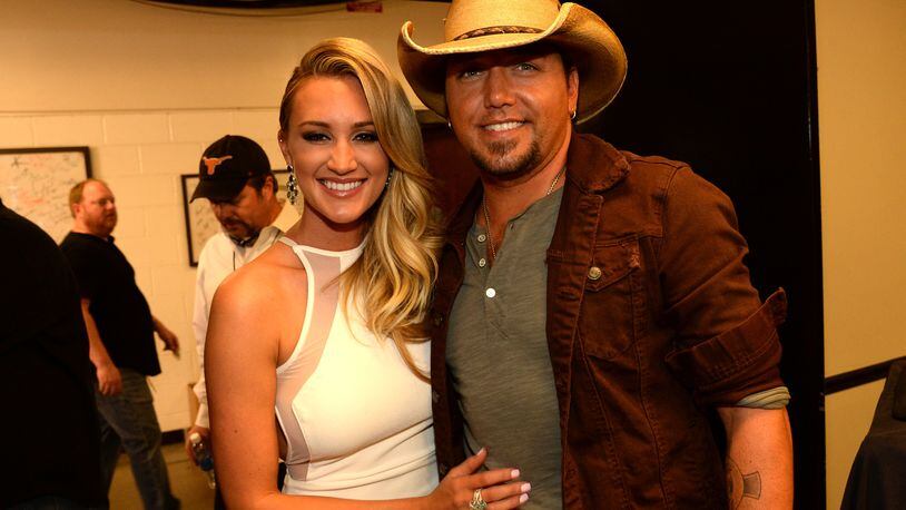 NASHVILLE, TN - JUNE 04:  Brittany Kerr and Jason Aldean attend the 2014 CMT Music Awards at Bridgestone Arena on June 4, 2014 in Nashville, Tennessee.  (Photo by Rick Diamond/Getty Images for CMT)