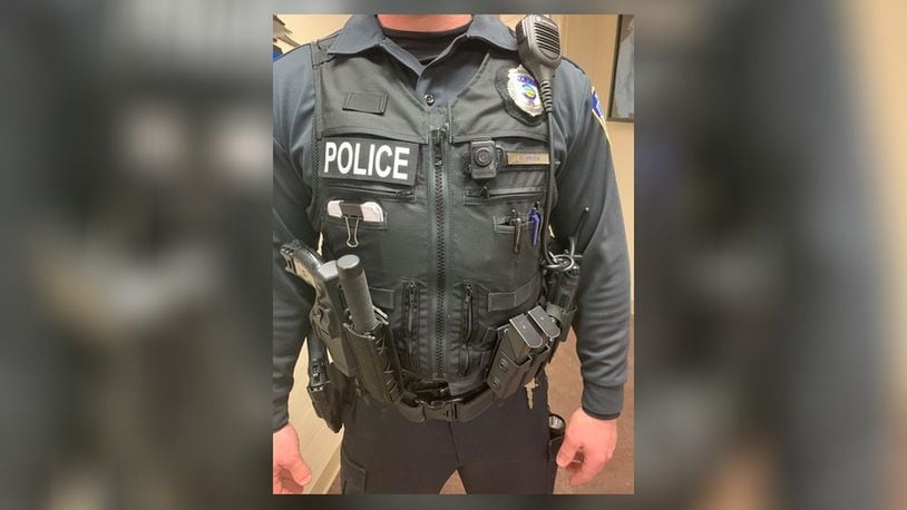 Xenia police officers will begin wearing a new load-bearing vest that should help with added strain to officers’ hips and lower back. Contributed / Xenia Police Department