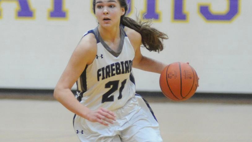 Fairmont freshman Madeline Westbeld. Tecumseh defeated Fairmont 54-45 in a girls high school basketball D-I sectional semifinal on Wednesday at Vandalia-Butler. MARC PENDLETON / STAFF