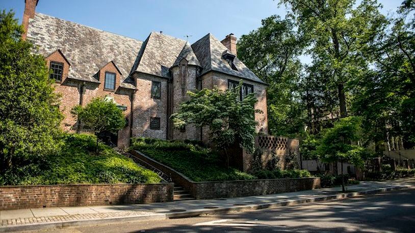 A home which President Barack Obama intends to rent after leaving office, in the upscale Kalorama neighborhood of Washington, May 25, 2016. The Obamas intend to remain in the capital until Sasha graduates from high school in 2018; Just two miles from the White House, the 8,200-square-foot mansion is owned by Joe Lockhart, a former adviser to Bill Clinton. (Gabriella Demczuk/The New York Times)