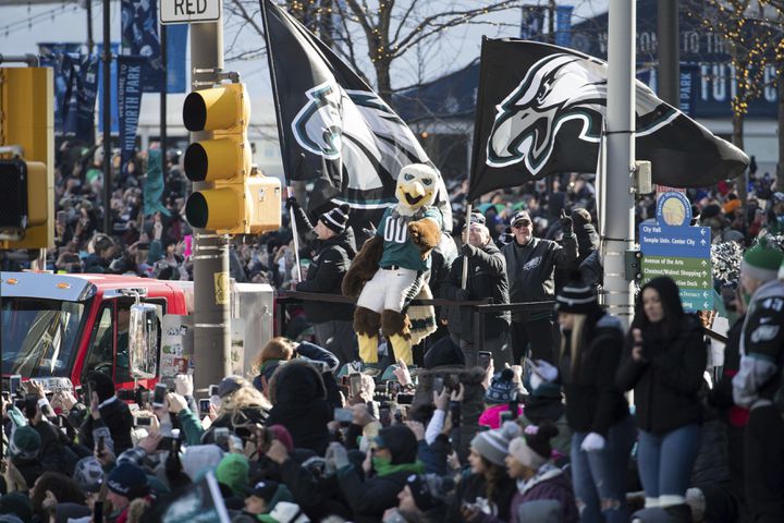 Philadelphia Eagles fans celebrate Super Bowl win with parade