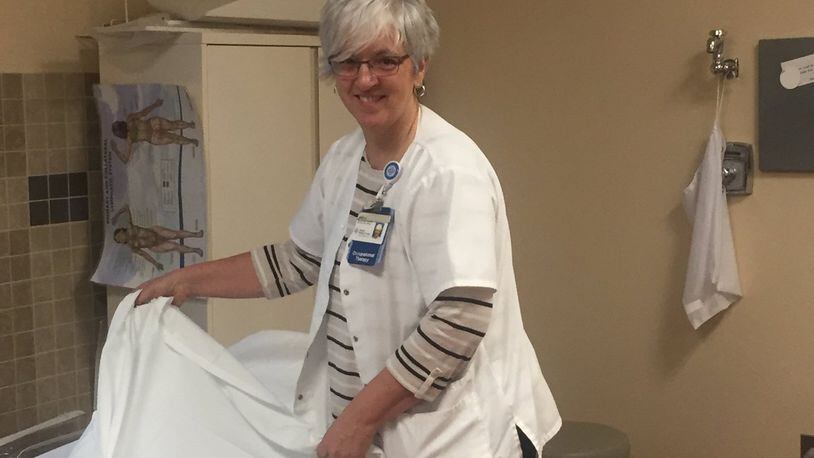 Judy Harrison, Waynesville resident and Certified Lymphedema Therapist, is preparing for her day at Atrium Medical Center, Franklin/Middletown area. CONTRIBUTED.