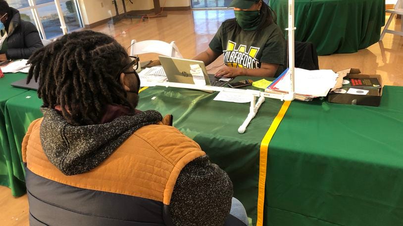 Wilberforce University students went through a validation process and were tested for coronavirus before they could move in to residence halls. In-person classes for the spring semester begin Monday, Feb. 1, 2021. Photo courtesy Wilberforce University.