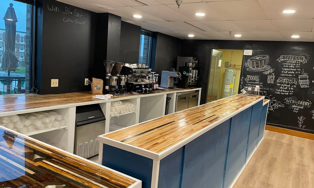 Blue Sky Coffee, a new coffee shop and creative space across from Wright State University in the Emergence Center at 3070 Presidential Drive, is now open. NATALIE JONES/STAFF