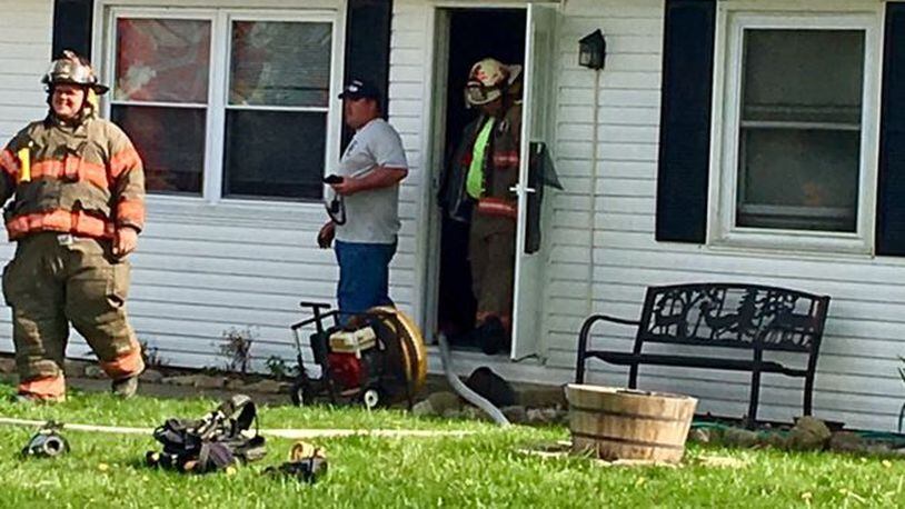 A small fire broke out this afternoon at a house in the 8900 block of Old U.S. 36 in Adams Twp. near Bradford. CAROLINE REINWALD / STAFF