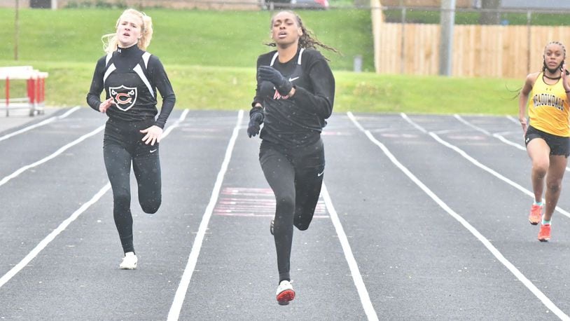 West Carrollton's Demesha Thomas holds the Pirates' school record in the 400-meter run and is chasing the 100 and 200 records as well. Greg Billing/CONTRIBUTED