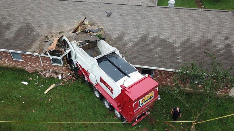 Drone footage of the June 21 crash into the Greenewood Manor nursing home in Xenia. CHUCK HAMLIN/STAFF