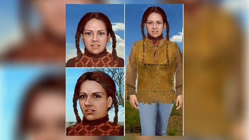 Artist’s renditions of the woman now identified as a 21-year-old from Arkansas who was found dead 37 years ago in Miami County.