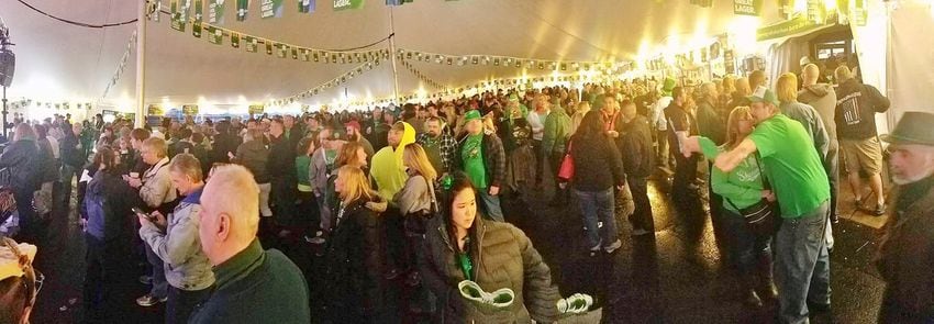 The Lunchtime crowd at Flanagan's Pub celebrating St. Patrick's Day 2K17