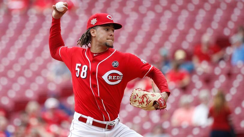 CINCINNATI, OH - AUGUST 21: Luis Castillo #58 of the Cincinnati Reds pitches in the first inning against the San Diego Padres at Great American Ball Park on August 21, 2019 in Cincinnati, Ohio. (Photo by Joe Robbins/Getty Images)