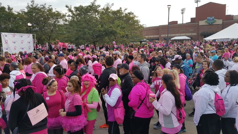 The 2016 Making Strides Dayton walk at Fifth Third Field to promote awareness of breast cancer. CONTRIBUTED