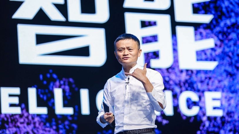 Jack Ma, CEO of the Alibaba Group, speaks at a computing conference. Two artificial intelligence programs created by Chinese e-commerce giant Alibaba and Microsoft beat humans on a Stanford University reading comprehension test, Alibaba announced. (Courtesy Alibaba)