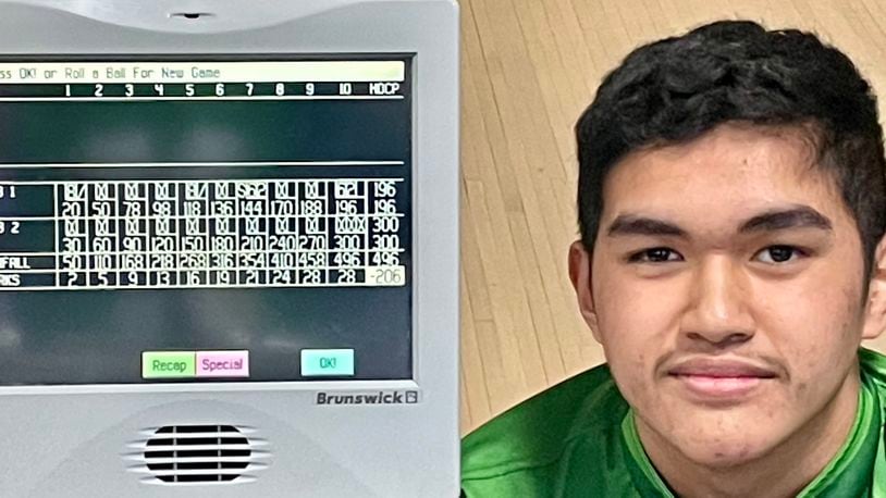 Northmont sophomore Devin Sun rolled his first career 300 game Monday - Contributed