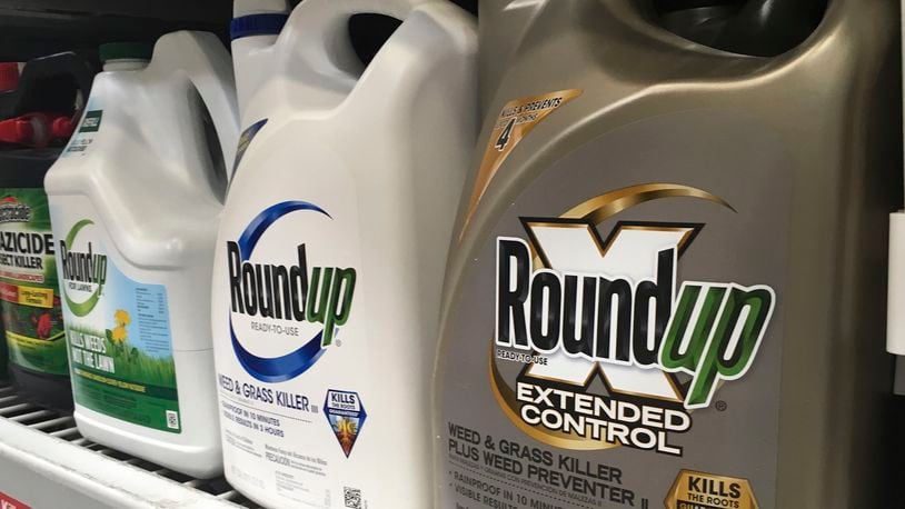 FILE - Containers of Roundup are displayed on a store shelf in San Francisco, Feb. 24, 2019. Bayer, the manufacturer of the popular weedkiller, won support Wednesday, April 24, 2024, from the Missouri House for a proposal that could shield it from costly lawsuits alleging it failed to warn customers its product could cause cancer. (AP Photo/Haven Daley, File)