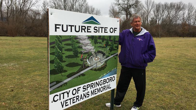 Mayor John Agenbroad announced opening of the long-awaited veterans memorial in Springboro has been delayed.Staff photo by Lawrence Budd
