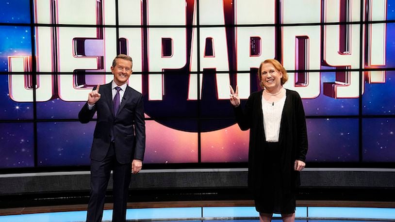 Ken Jennings hosts "Jeopardy! Masters" featuring Dayton native and "Jeopardy!" super champ Amy Schneider. SONY PICTURES TELEVISION