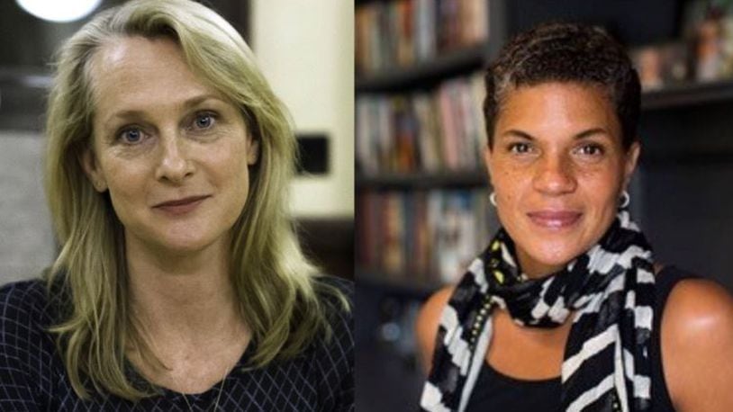 Piper Kerman, left, and Michelle Alexander, right; both authors are supporting Ohio State Issue 1.