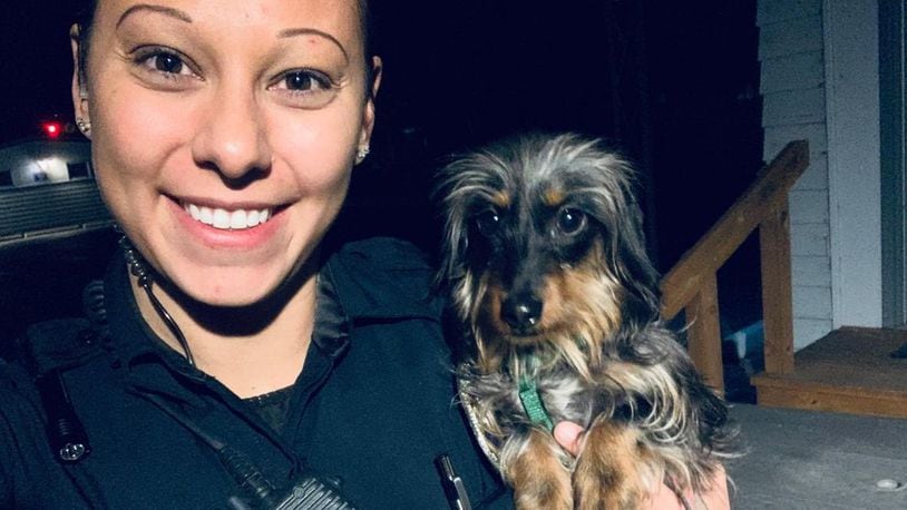 Police recovered Ciri, a 10-month-old puppy, from a car that had been stolen in Colorado. Police arrested two suspects.