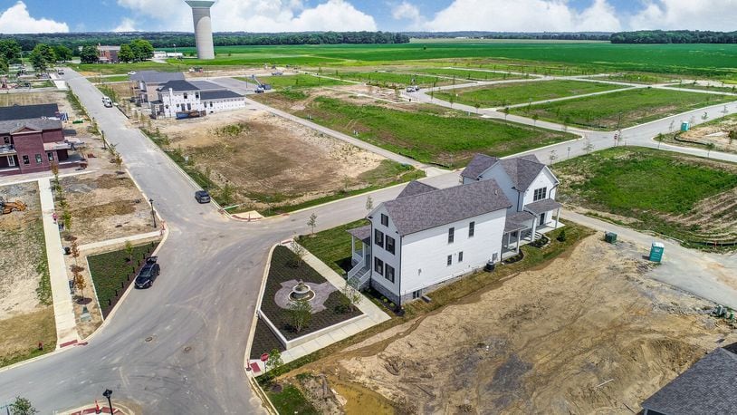 The first of 4,500 homes to be built on 1,200 acres outside Lebanon is up for sale.
The Union Village  water tower is in the background.