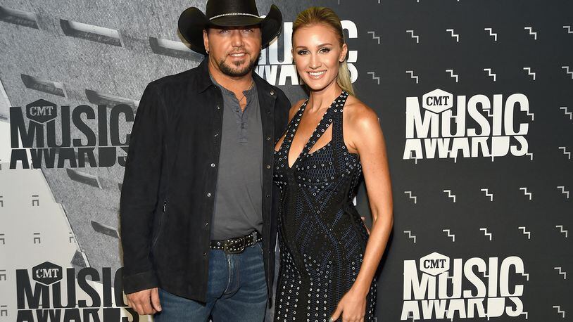 NASHVILLE, TN - JUNE 07:  Singer-songwriter Jason Aldean and Brittany Kerr attend the 2017 CMT Music awards at the Music City Center on June 7, 2017 in Nashville, Tennessee.  (Photo by Rick Diamond/Getty Images for CMT)