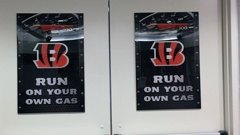 The 2017 Cincinnati Bengals slogan is “Run on your own gas.”
