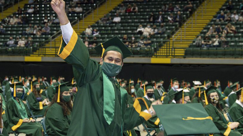 Wright State University honored nearly 1,900 graduating students over the course of four spring commencement ceremonies on April 30 and May 1 in the Wright State Nutter Center.