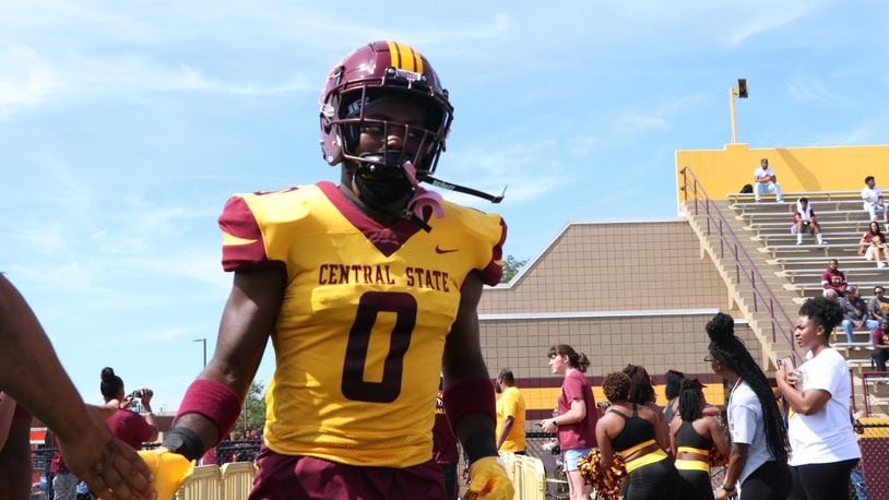 Central State freshman wide receiver Twon Hines, a Northridge High School product, before Saturday's game vs. Lincoln (Pa.) University. Nick Novy/Central State Athletics