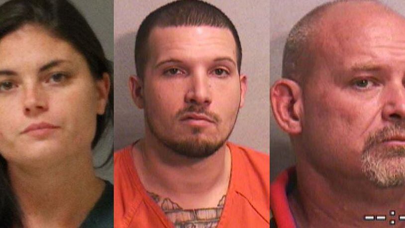 Danielle Lyons (L), Daniel Boyd (C), and Bryan Simms (R). (Contributed Photos/Shelby County Jail)