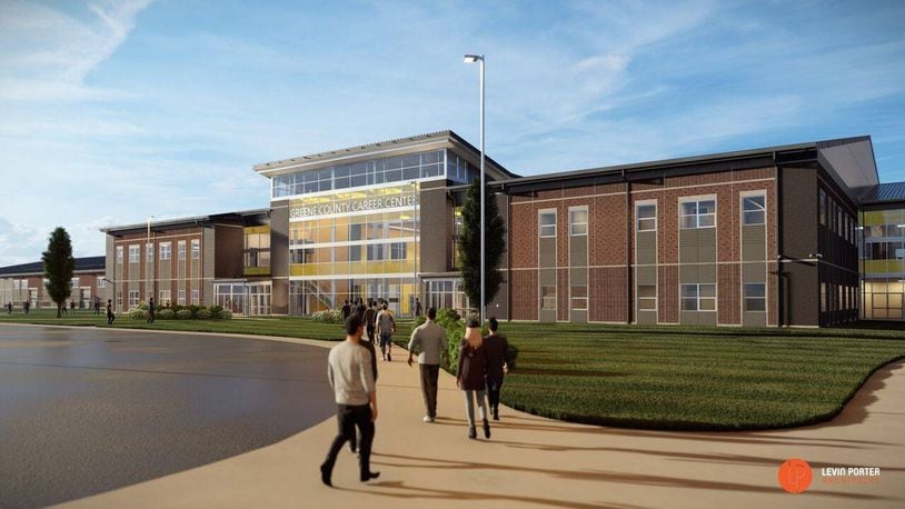 Groundbreaking for the new Greene County Career Center at U.S. 35 and U.S. 68 will be happening this month. These renderings by Levin Porter Architects show an emphasis on natural lighting and open spaces. CONTRIBUTED