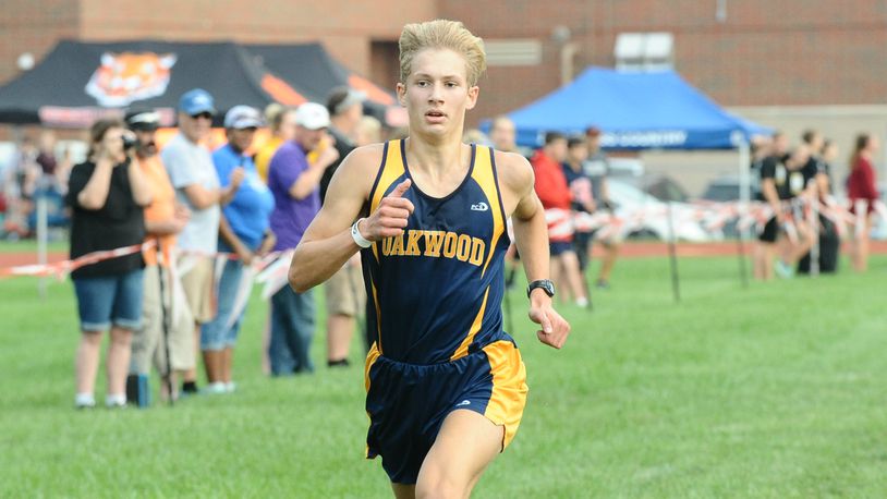 Oakwood junior Kyle Lethander finished second in the Division I-II big school meet at the Bob Schul Invitational on Saturday. Oakwood finished second as a team at Milton-Union High School. Contributed / Greg Billing