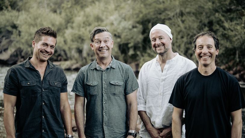 Grammy-nominated progressive bluegrass act Yonder Mountain String Band, (left to right) Nick Piccininni, Dave Johnston, Ben Kaufmann and Adam Aijala, performs at Rose Music Center in Huber Heights on Friday, Aug. 11. CONTRIBUTED