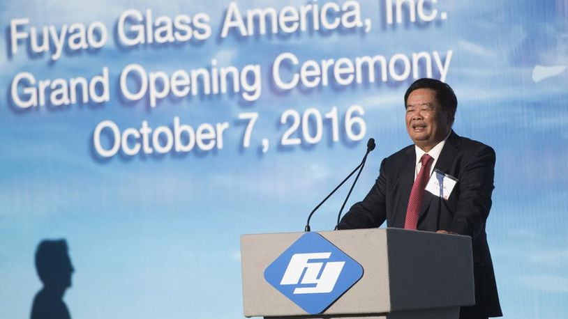 Cho Tak Wong, chairman of Fuyao Group, at the grand opening of the Fuyao Glass America Moraine plant in October 2016. AP Photo/John Minchillo