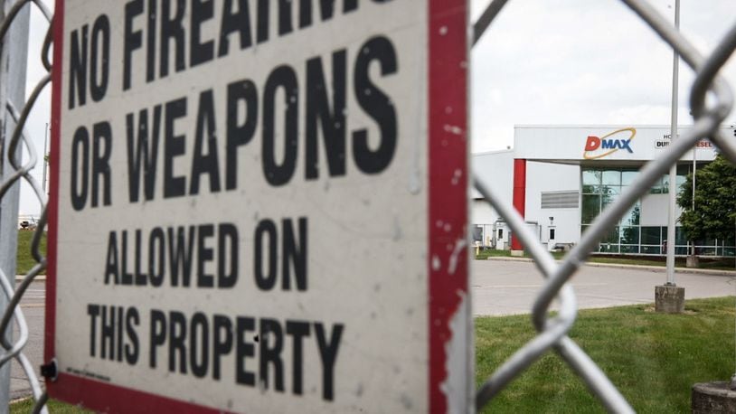 The DMAX plant on Dryden Road in Moraine was closed Friday, May 19, 2023, following a shooting the night before that killed a Dayton man and wounded another man. The suspected shooter was critically injured from a self-inflicted gunshot to the head, police said. JIM NOELKER/STAFF