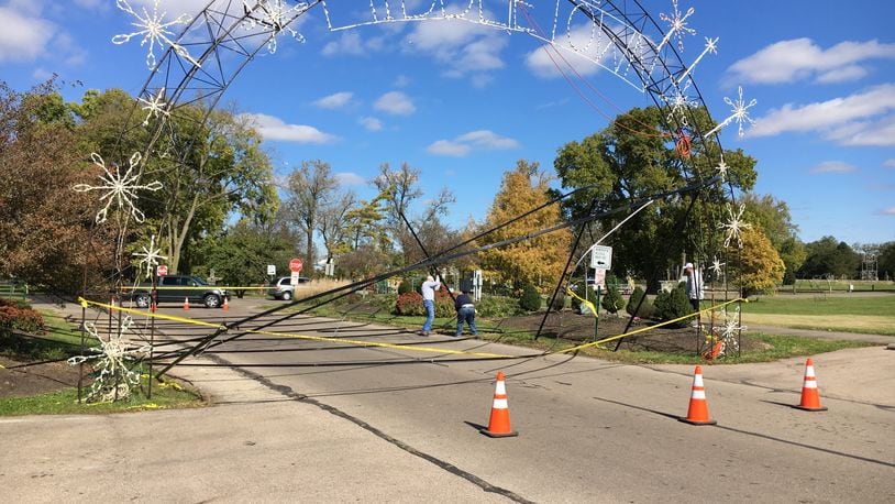 The Light Up Middletown entrance/archway was damaged by strong winds last weekend.