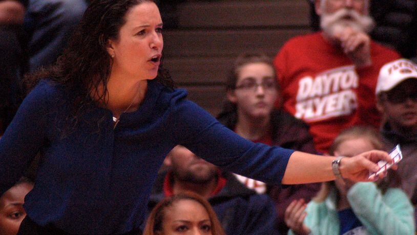 First-year University of Dayton women’s basketball coach Shauna Green has her team a half game out of first place in the Atlantic 10. File photo