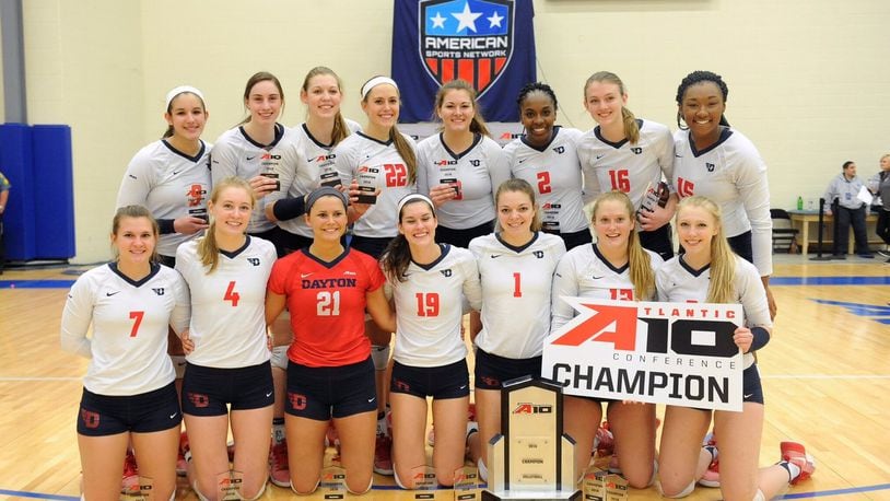 The Dayton Flyers won their 11th Atlantic 10 volleyball championship Sunday against Saint Louis. CONTRIBUTED PHOTO