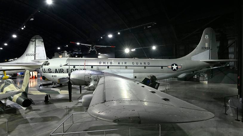 A Boeing KC-97L Stratofreighter is on display in the Cold War Gallery of the National Museum of the U.S. Air Force. A cargo version of the B-29, The C-97 Stratofreighter first flew in 1944. Boeing introduced the tanker version KC-97 with the flying boom refueling system in 1950. U.S. AIR FORCE PHOTO/TY GREENLEES