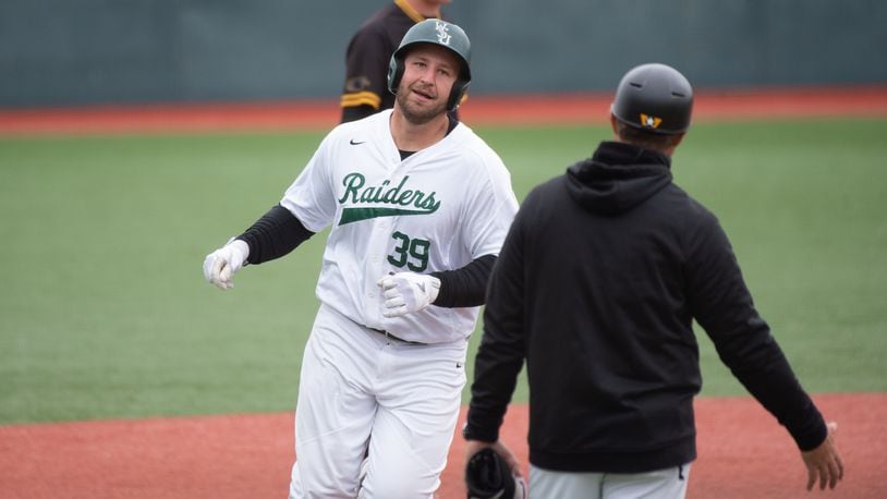 Wright State's Zane Harris rounds third after hitting a home run vs. Milwaukee in the Horizon League championship game last spring. Harris is one of the key returnees for the Raiders. Ralph Schudel/Wright State Athletics