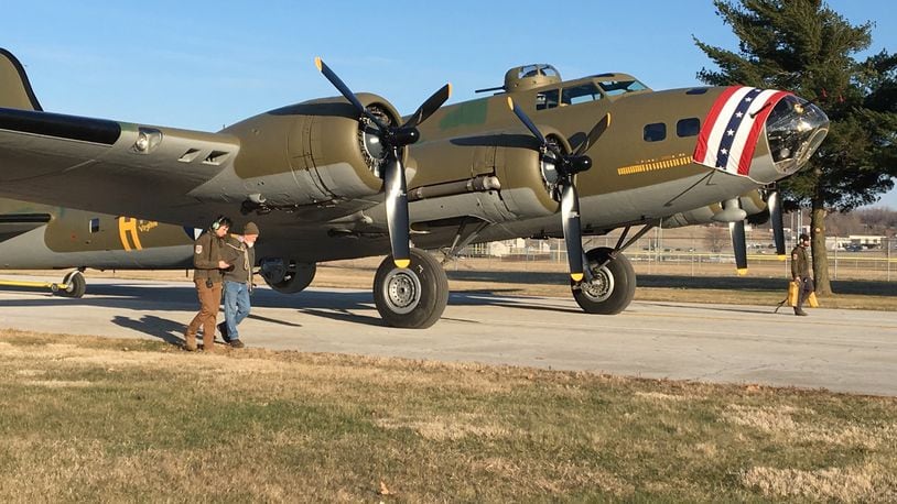 The B-17F Memphis Belle was moved for the first time from a restoration hangar into the National Museum of the U.S. Air Force. on March 14, 2018. JAMES BUCEHELE / STAFF